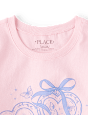 Girls Heart Locket Graphic Tee