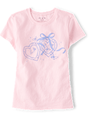 Girls Heart Locket Graphic Tee