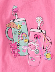 Girls Water Bottles Graphic Tee