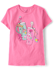 Girls Water Bottles Graphic Tee