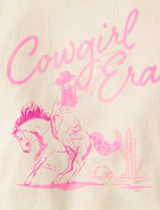 Girls Cowgirl Era Boxy Cropped Graphic Tee