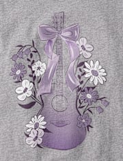 Girls Guitar Relaxed Cropped Graphic Tee