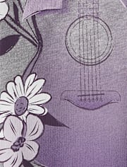 Girls Guitar Relaxed Cropped Graphic Tee