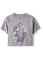 Girls Guitar Relaxed Cropped Graphic Tee