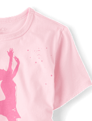 T-shirt graphique décontracté pour filles, style ballet