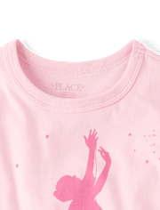 T-shirt graphique décontracté pour filles, style ballet
