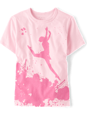 T-shirt graphique décontracté pour filles, style ballet