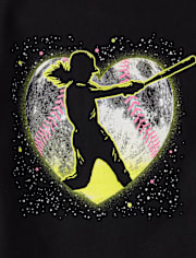 Girls Softball Relaxed Graphic Ringer Tee