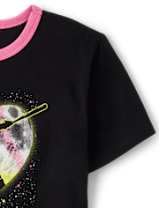 Girls Softball Relaxed Graphic Ringer Tee