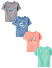 Baby And Toddler Boys Summer Graphic Tee 4-Pack