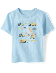 Baby And Toddler Boys Construction Vehicle Graphic Tee