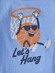 Baby And Toddler Boys BasketballGraphic Ringer Tee