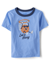 Baby And Toddler Boys BasketballGraphic Ringer Tee