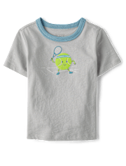 Baby And Toddler Boys Tennis Graphic Ringer Tee
