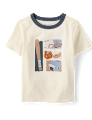 Baby And Toddler Boys Baseball  Graphic Ringer Tee