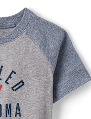 Baby And Toddler Boys Marled Spoiled By Grandma Graphic Raglan Tee