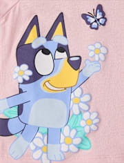 Baby And Toddler Girls Bluey Flowers Graphic Tee