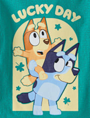 Baby And Toddler Girls Bluey™ St. Patrick's Day Our Lucky Day Graphic Tee