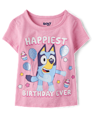 Baby And Toddler Girls Blueyâ¢ Birthday Graphic Tee