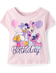 Baby And Toddler Girls Minnie Mouseâ¢ Birthday Graphic Tee