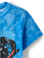 T-shirt graphique Nascar™ pour garçon, imprimé tie-dye devant et derrière