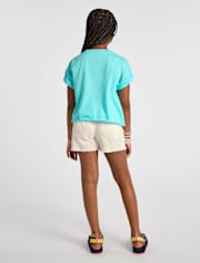 Girls Ripped Shortie Jean Shorts