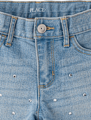 Short en jean à strass et étoiles pour filles