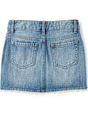 Girls Crochet Denim Skort