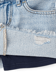 Girls Ripped Denim Skort