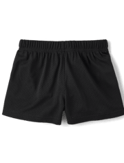 Girls Quick Dry Side Stripe Mesh Lined Active Shorts