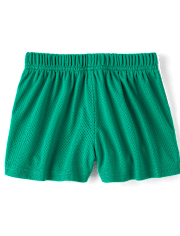 Girls Quick Dry Side Stripe Mesh Lined Active Shorts