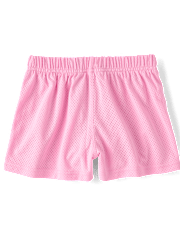 Girls Quick Dry Side Stripe Mesh Lined Active Shorts