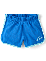 Girls Contrast Graphic Dolphin Shorts