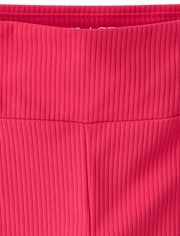 Girls Contrast Ribbed Capri Leggings