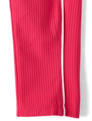 Leggings Capri côtelés contrastés pour filles