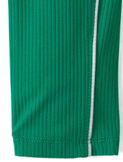 Girls Contrast Ribbed Capri Leggings