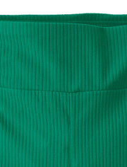 Girls Contrast Ribbed Capri Leggings