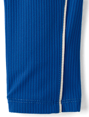 Girls Contrast Ribbed Capri Leggings