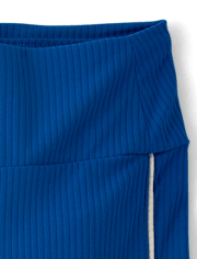 Girls Contrast Ribbed Capri Leggings