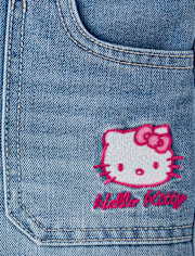 Girls Hello Kitty® Embroidered Midi Jean Shorts
