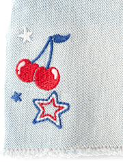 Girls Hello Kitty® Embroidered Icon Shortie Jean Shorts
