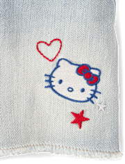 Girls Hello Kitty® Embroidered Icon Shortie Jean Shorts