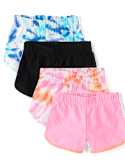 Lot de 4 shorts tie-dye dauphin pour filles