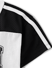 Girls Quick Dry Graphic Mesh Cropped Football Tee