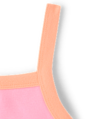 Girls Colorblock Ribbed Graphic Tank Top