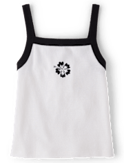 Girls Colorblock Ribbed Graphic Tank Top