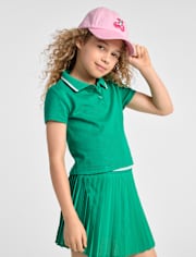 Polo côtelé contrasté pour filles