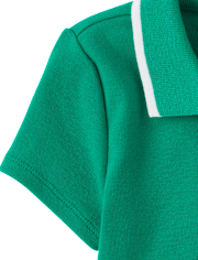 Girls Contrast Ribbed Polo