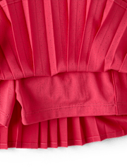 Girls Quick Dry Contrast Halter Pleated Tennis Dress