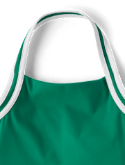 Girls Quick Dry Contrast Halter Pleated Tennis Dress